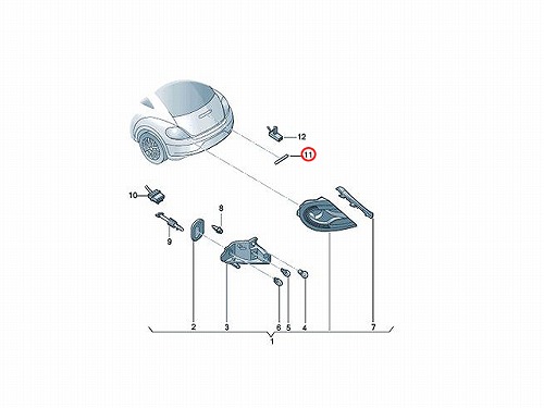 純正 ハイマウントストップランプ VW(フォルクスワーゲン) [5C5945097B]