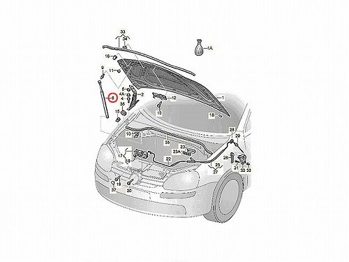 純正 ボンネットダンパー(エンジンフードダンパー) VW(フォルクスワーゲン) [5K0823359E]