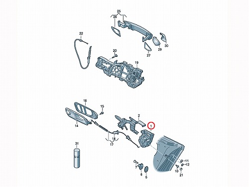 純正 ドアロック アクチュエーター リヤ 左側 VW(フォルクスワーゲン) [5N0839015G]