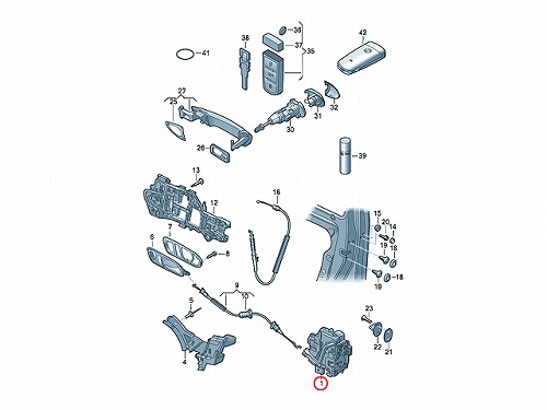純正 ドアロック アクチュエーター フロント 左側 VW(フォルクスワーゲン) [5N2837015C]