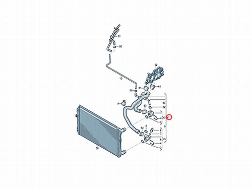 ラジエター アッパー・ロアーホース ASSY VW(フォルクスワーゲン) [5Q0121049AD]
