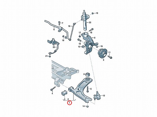 ロアアーム(コントロールアーム) フロント 右側 VW(フォルクスワーゲン) [5Q0407152J]