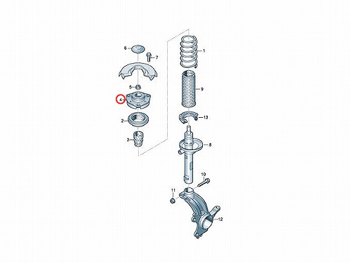 アッパーマウント フロント 左右共通 AUDI(アウディ) [5Q0412331E]