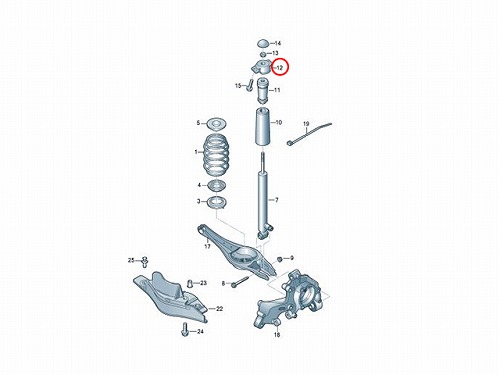 アッパーマウント リア 左右共通 AUDI(アウディ) [5Q0513353E]
