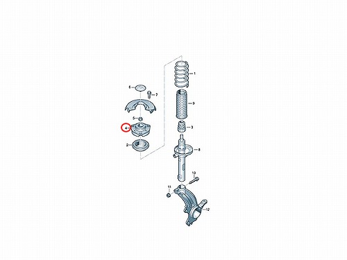 アッパーマウント フロント 左右共通 VW(フォルクスワーゲン) [5Z0412331C]