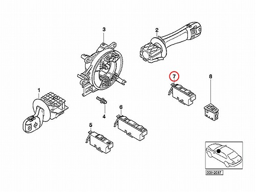 純正 パワーウインドウスイッチ 運転席側 BMW [61316902175]