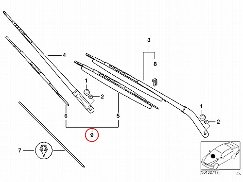 ワイパーブレード 左右セット フロント用 BMW [61610032743]