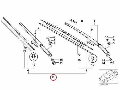 純正 ワイパーブレード 左右セット フロント用 BMW [61610037027]