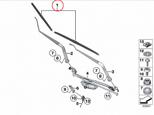 純正 ワイパーブレード 左右セット フロント用 BMW [61610039699]