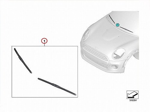 純正 ワイパーブレード 左右セット フロント用 MINI(ミニ) [61610049745A]