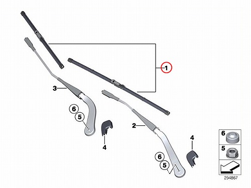 ワイパーブレード 左右セット フロント用 BMW [61610415881]