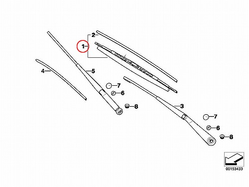 純正 ワイパーブレード 左右セット フロント用 BMW [61612156543]