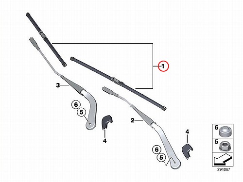 ワイパーブレード 左右セット フロント用 BMW [61612159629]