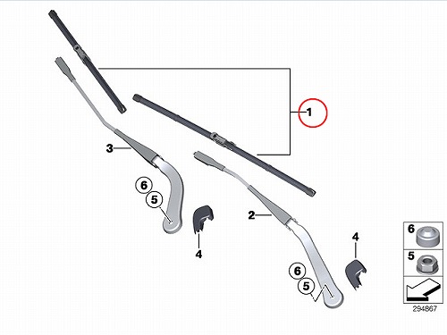 純正 ワイパーブレード 左右セット フロント用 BMW [61612159630]