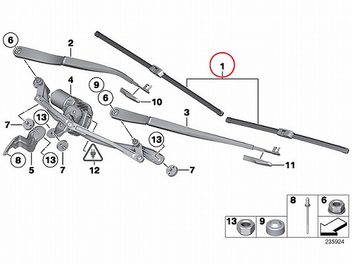 ワイパーブレード 左右セット フロント用 BMW [61612163749]