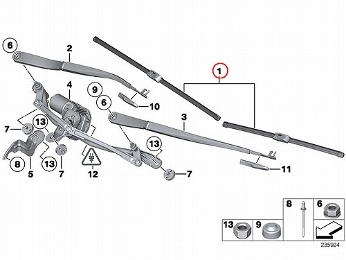 純正 ワイパーブレード 左右セット フロント用 BMW [61612209051]