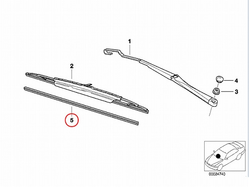 ワイパーゴム(替えゴム) 左右セット フロント用 BMW [61618220913]