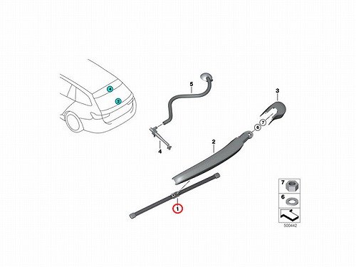 ワイパーブレード リア用 BMW [61627468054]