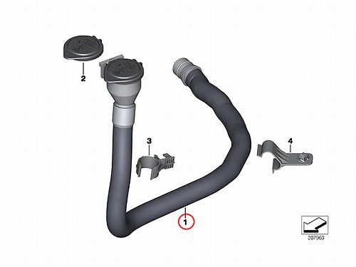 純正 ウォッシャータンクフィラーパイプ BMW [61667135409]