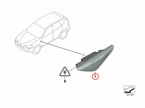 サイドマーカー(ウインカー) 左側 BMW [63137171007]