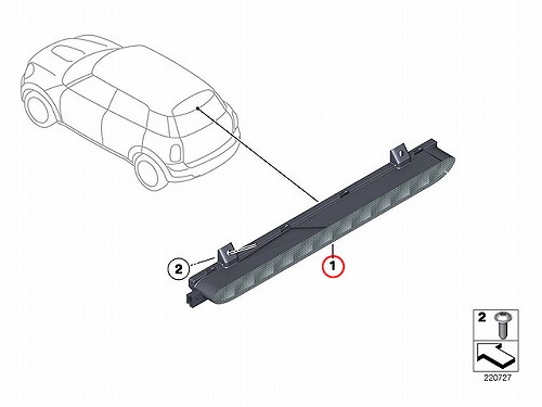 純正 ハイマウントストップランプ レッド MINI(ミニ) [63257167413]
