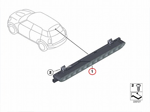 純正 ハイマウントストップランプ MINI(ミニ) [63257221834]