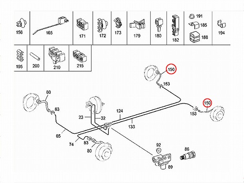 ブレーキホース リア 左右共通 メルセデスベンツ [6394280935]