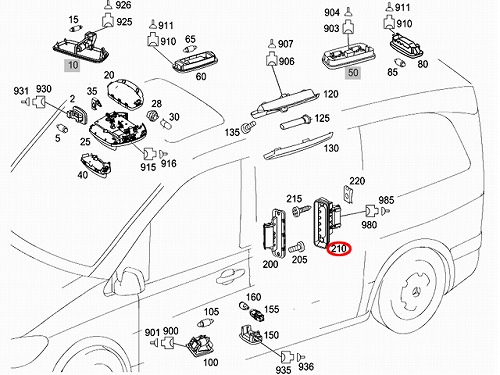 純正 スライドドアコンタクトスイッチ 左右共通 (片側1個車用) ベンツ [6398200654]