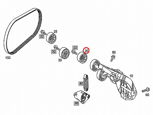 テンショナープーリー メルセデスベンツ [6402020419]