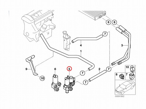 ヒーターバルブ(ウォーターバルブ) BMW [64118369807]