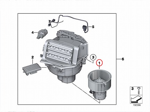 エアコンブロアモーター(ファン) 左ハンドル車用 BMW [64119242607]