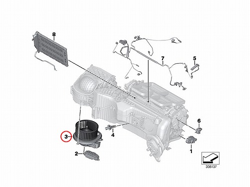 エアコンブロアモーター(ファン) BMW [64119350396]