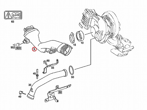 純正 エアマスセンサー (インテークエアダクトASSY) メルセデスベンツ [6420908237]