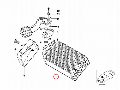 エアコンエバポレーター BMW [64518398840]