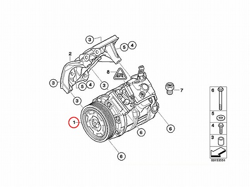 エアコンコンプレッサー BMW [64526956719]