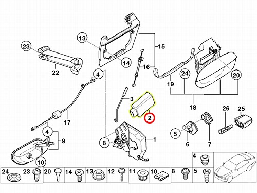 ドアロック アクチュエーター リア 左右共通 BMW [67118352165]