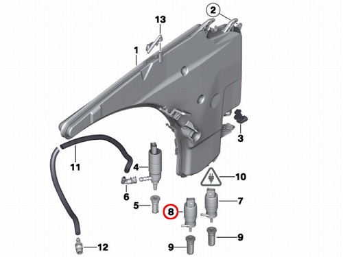 ウォッシャーポンプ(ウォッシャーモーター) BMW [67127302589]