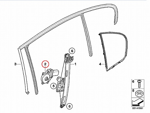 パワーウインドウレギュレーターモーター リア 左側 BMW [67626927025]