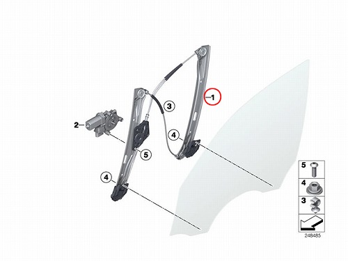 パワーウインドウレギュレーターモーター フロント 右側 BMW [67627406624]