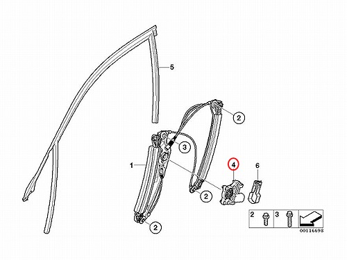 純正 パワーウインドウレギュレーターモーター フロント 左側 BMW [67628382001]