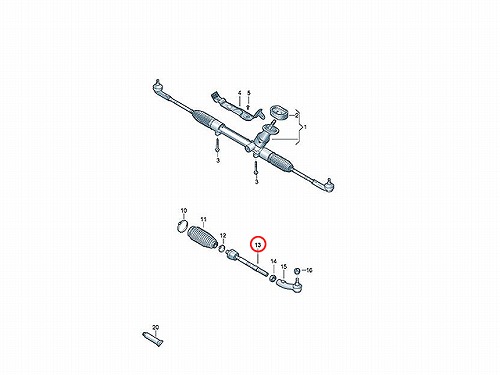インナータイロッド(ラックエンド) 左右共通 VW(フォルクスワーゲン) [6C0423810C]