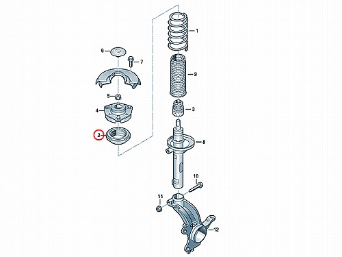 アッパーマウント用 サポートベアリング VW(フォルクスワーゲン) [6N0412249C]