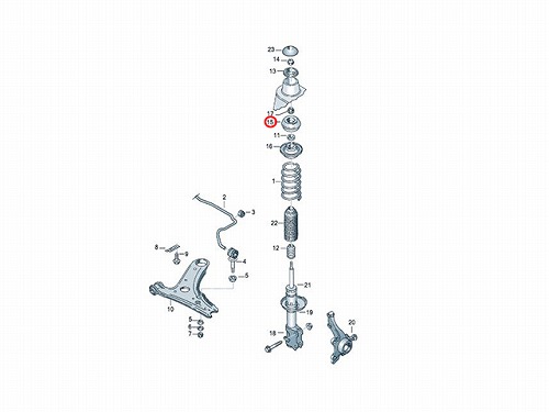 アッパーマウント フロント VW(フォルクスワーゲン) [6N0412331A]