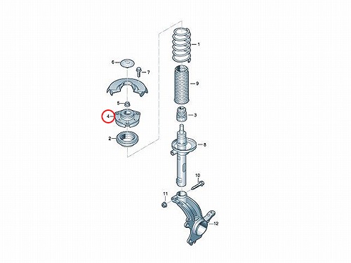 アッパーマウント フロント 左右共通 VW(フォルクスワーゲン) [6N0412331E]