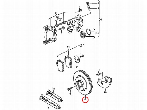 ブレーキローター(ディスクローター) フロント VW(フォルクスワーゲン) [6N0615301D]