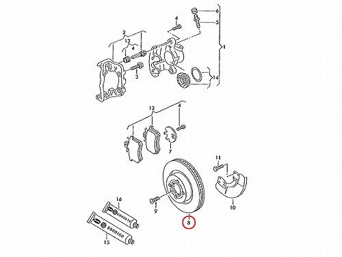 ブレーキローター(ディスクローター) フロント VW(フォルクスワーゲン) [6N0615301E]