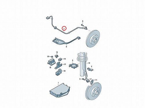 ABSセンサー(スピードセンサー) リア VW(フォルクスワーゲン) [6N0927807A]