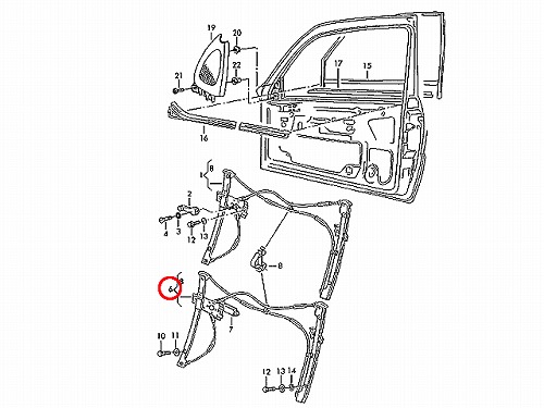 パワーウインドウレギュレーター フロント 右側 VW(フォルクスワーゲン) [6N4837462B]