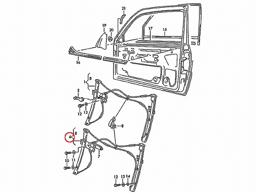 パワーウインドウレギュレーター フロント 右側 VW(フォルクスワーゲン) [6N4837462]