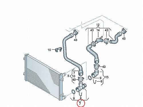 ホースアダプター(ウォーターフランジ) VW(フォルクスワーゲン) [6Q0122291F]